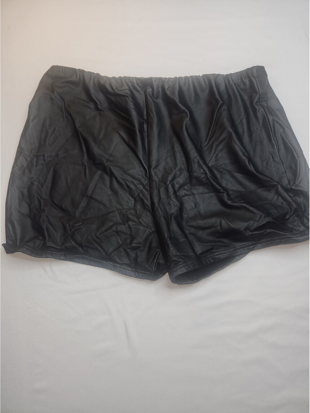 Black leather shorts